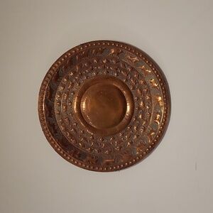 Vintage sri lankan wall plate copper